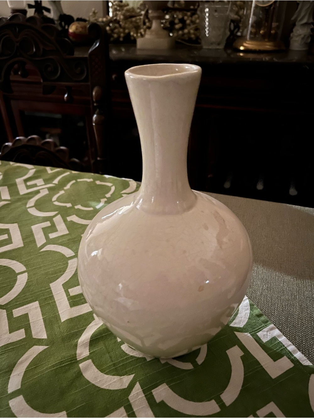 White Ceramic Bulb Vase - Home Accents